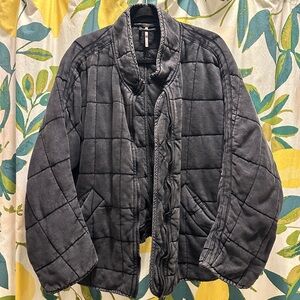 Free People Dolman Quilted Jacket Black M
